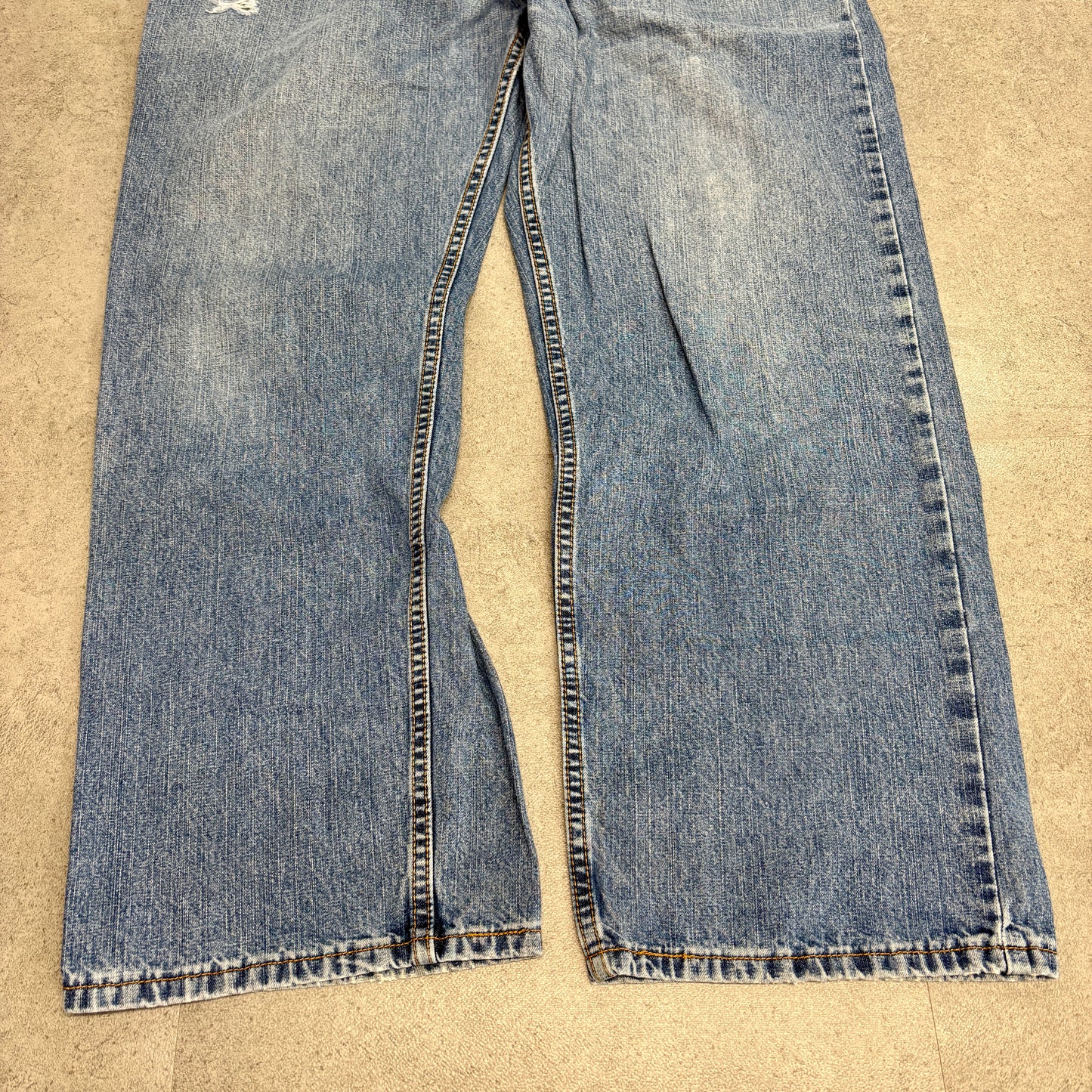 Levi’s 569® Loose Straight デニム W38 L30 ライトインディゴ レッドタブ 色落ち/裾スレ/小リペア 00s ジップフライ