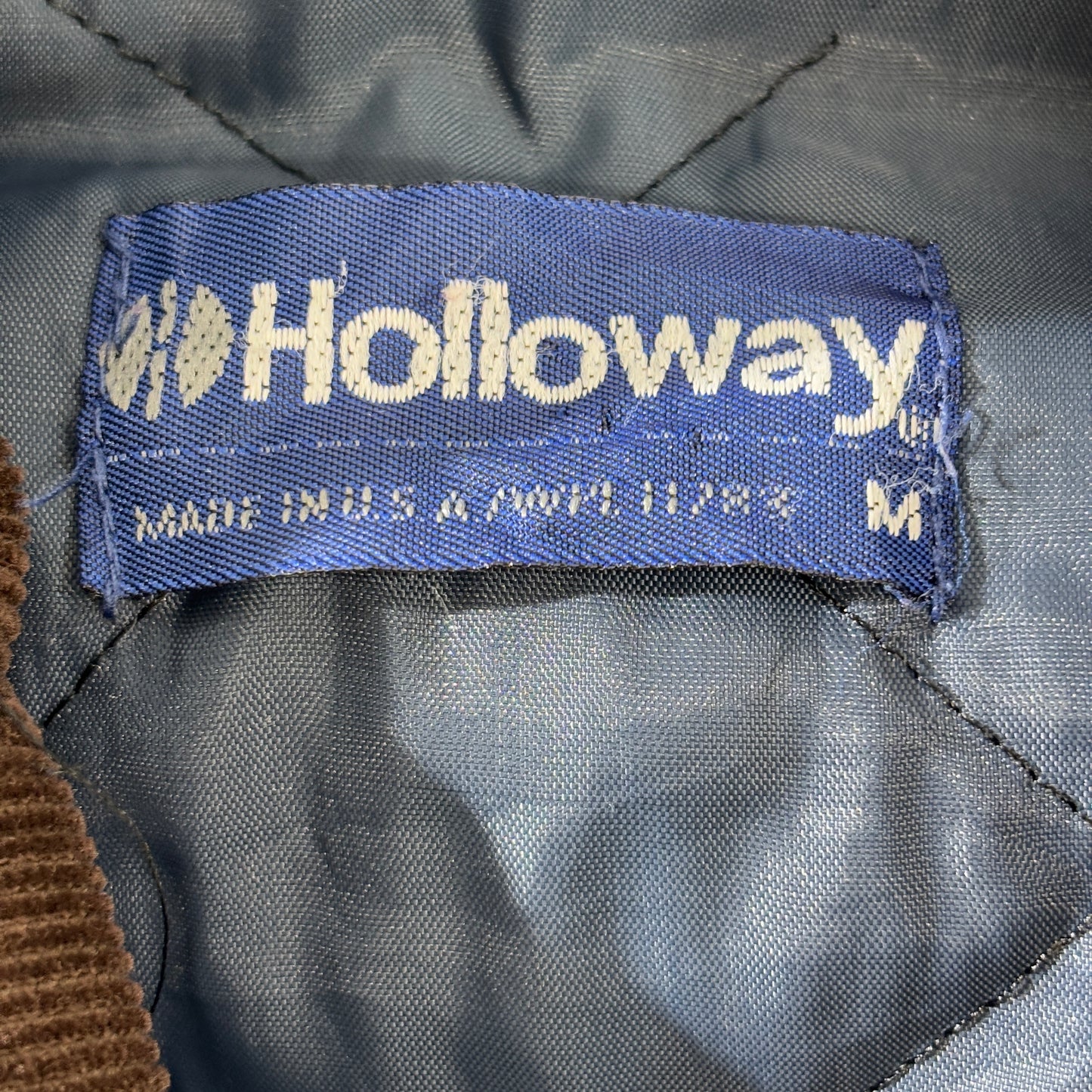 90s Holloway “STEVENSON SUPPLY” 刺繍ワークジャケット/USA製/コーデュロイ襟/YKKジップ/企業ロゴ入り ヴィンテージ