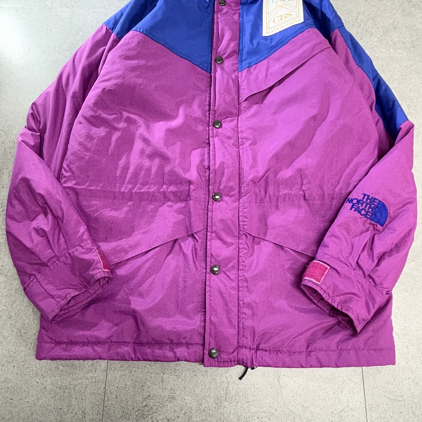 THE NORTH FACE 90s ULTREX×3M Thinsulate 中綿 マウンテンジャケット M 香港製 パープル×ブルー CBS Albertville ‘92 ワッペン付 オリンピック