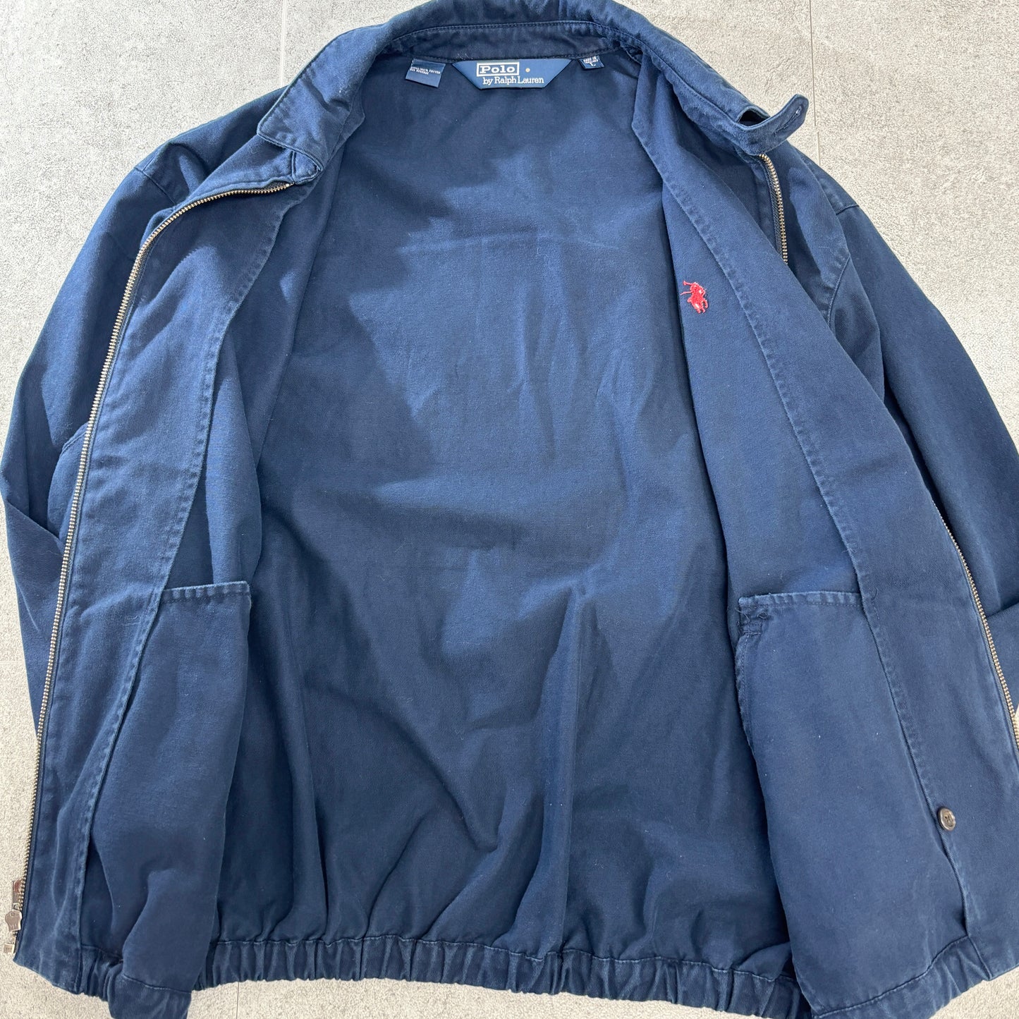 【Polo by Ralph Lauren】タイ製 スウィングトップ ハリントンジャケット ネイビー Lサイズ