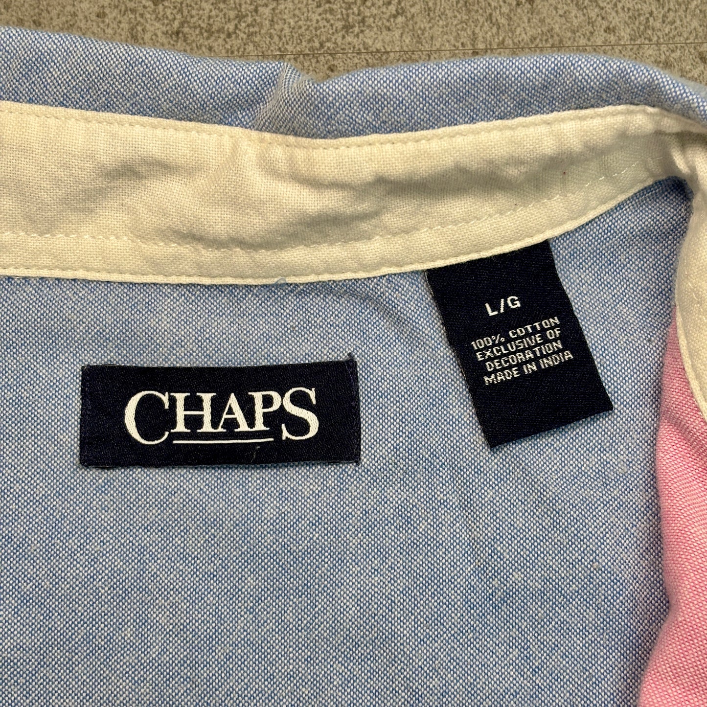 CHAPS マルチカラー シャツ 長袖 ボタンダウン Lサイズ 90sプレッピー カラーブロック