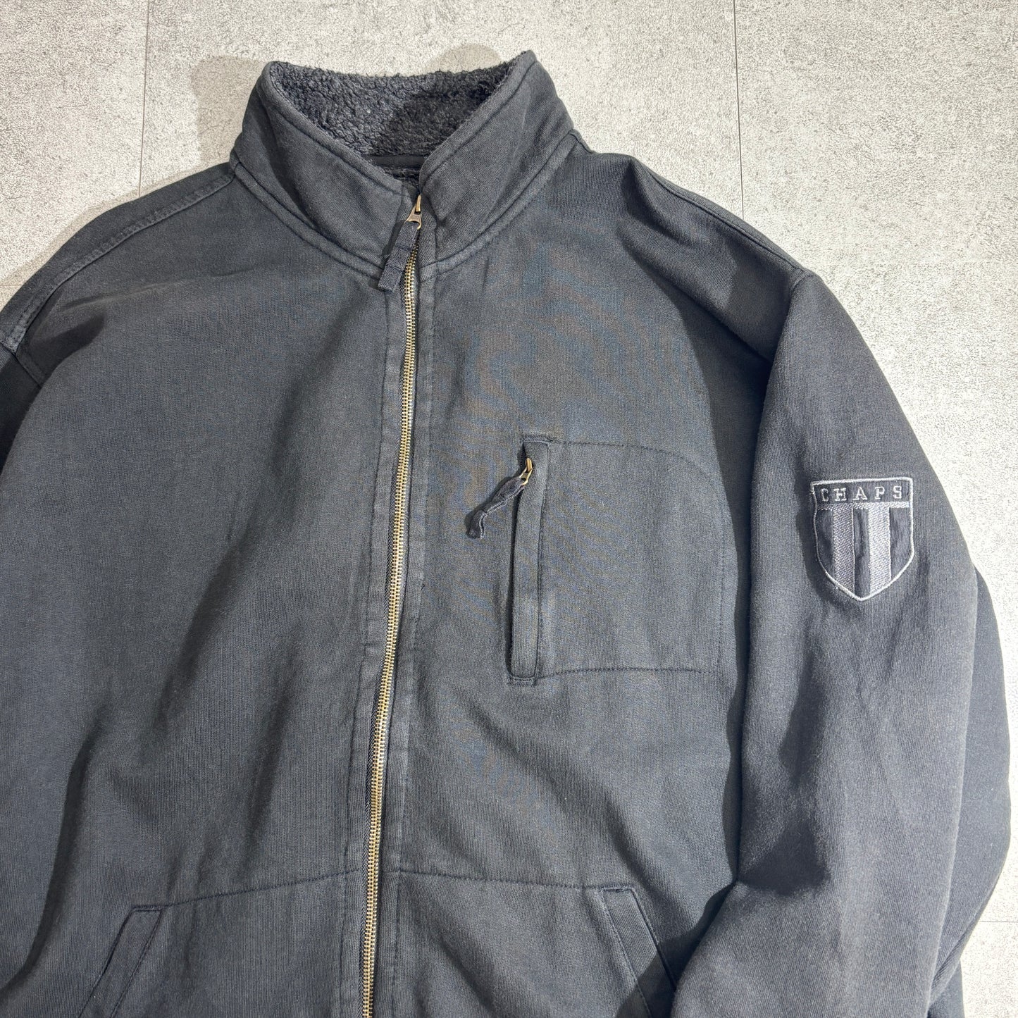 CHAPS コットンキャンバス シェルパフリースジャケット ブラック XXL ラルフローレン系 ワークブルゾン