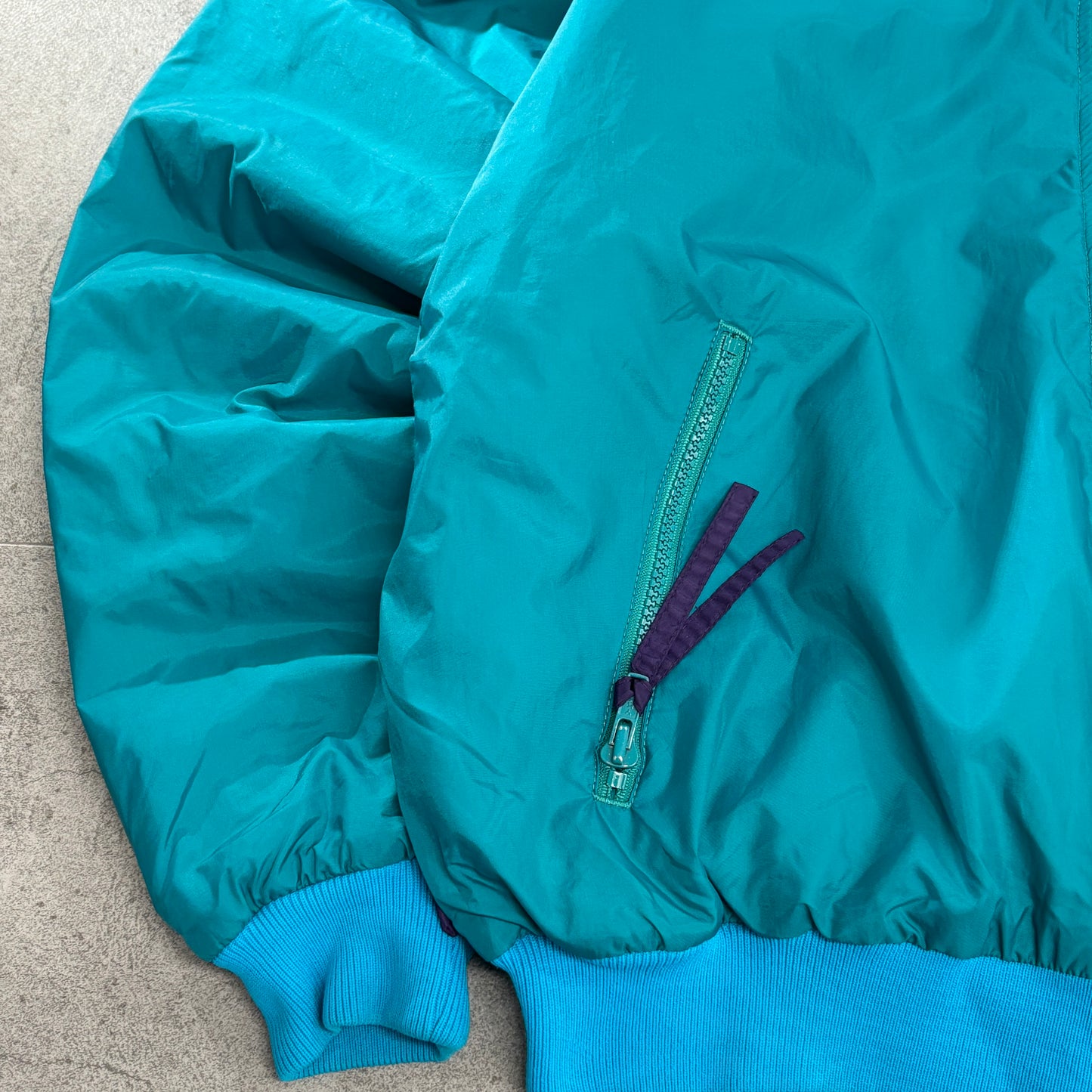 90s Columbia リバーシブル 3M Thinsulate 中綿ナイロンジャケット パープル×ティール M スリランカ製 “Radial Sleeve™”