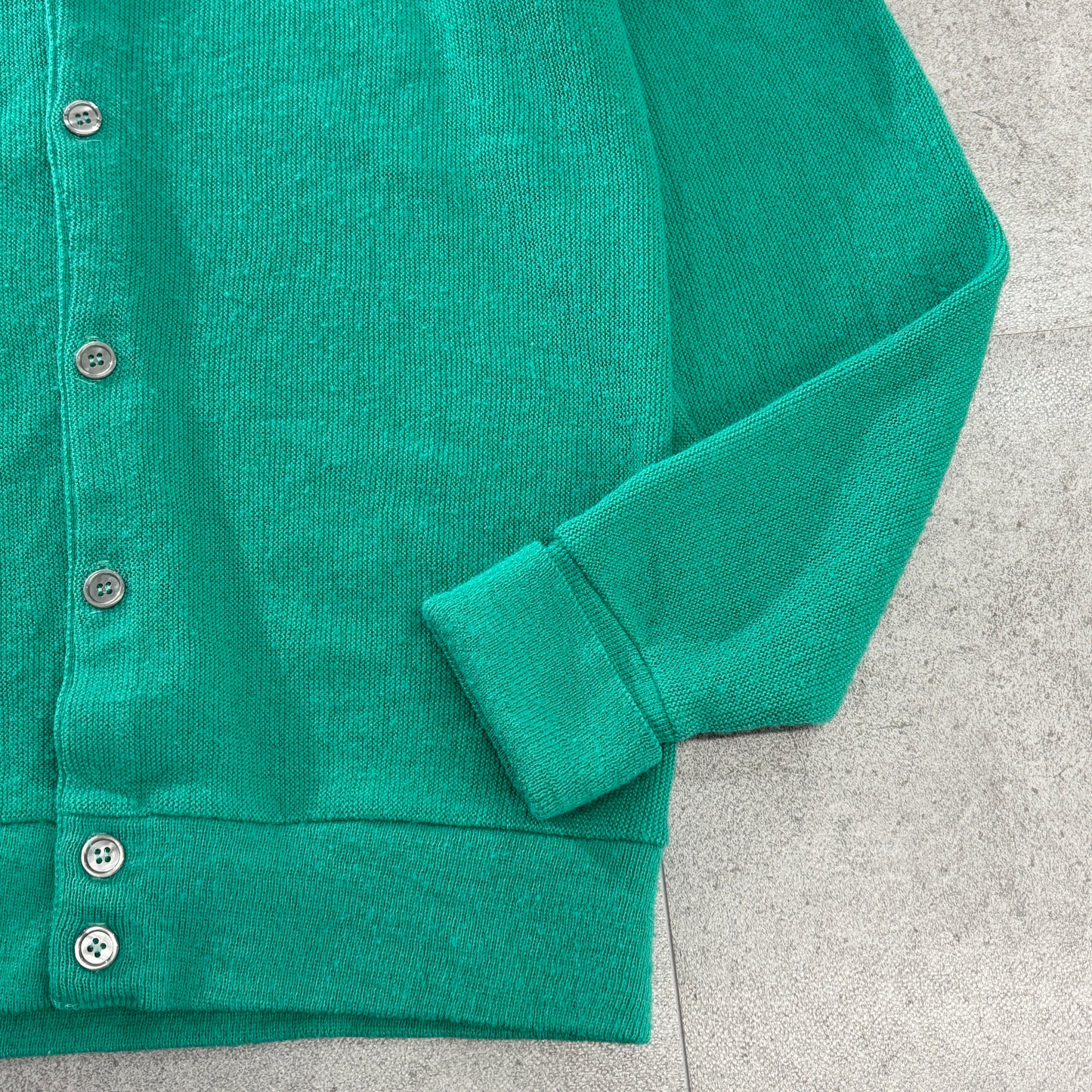 【60s〜70s ビンテージ】Sears ドラゴン刺繍 カーディガン XL TALL グリーン ニット アクリル