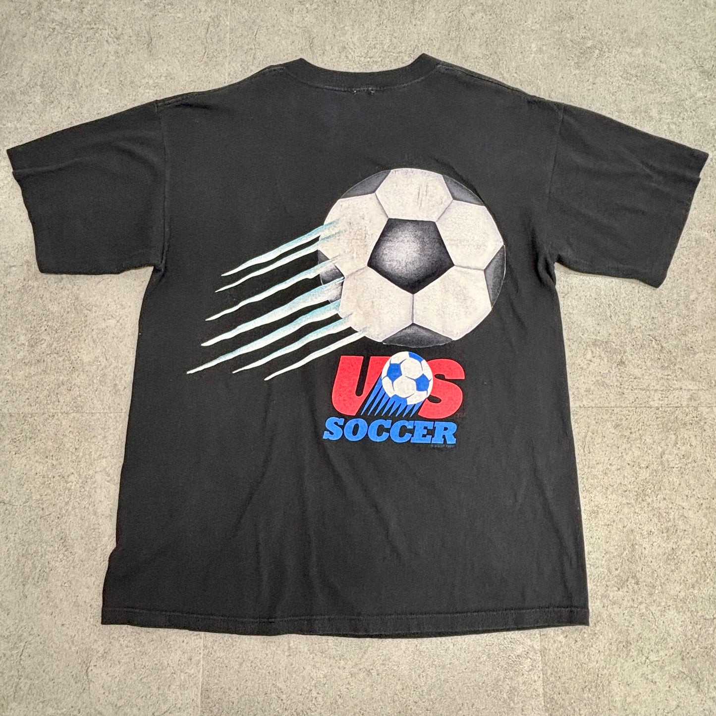 90s USA製 バックスバニー × US SOCCER ヴィンテージTシャツ ブラック Looney Tunes キャラクターT