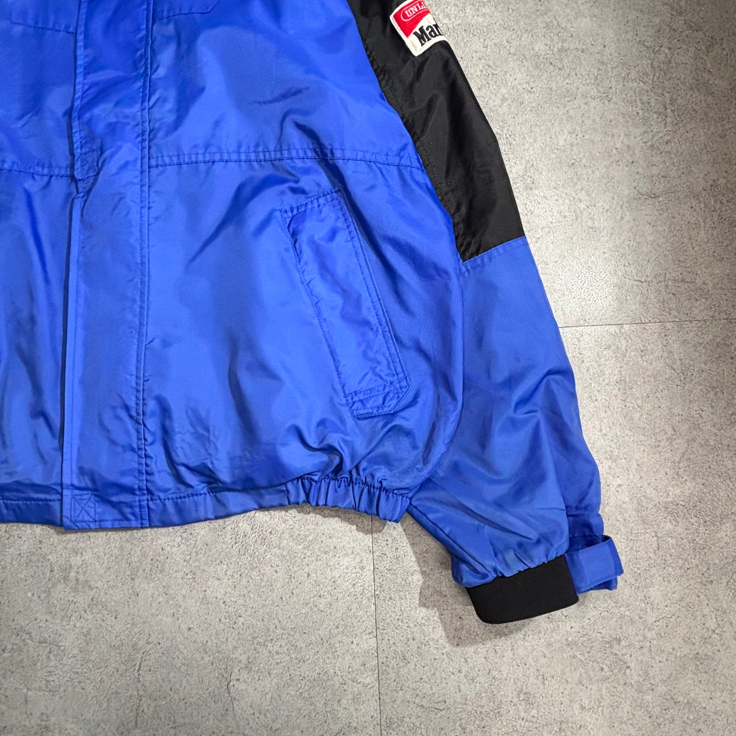 90’s Marlboro Unlimited ナイロンジャケット ブルー×ブラック XLサイズ 台湾製