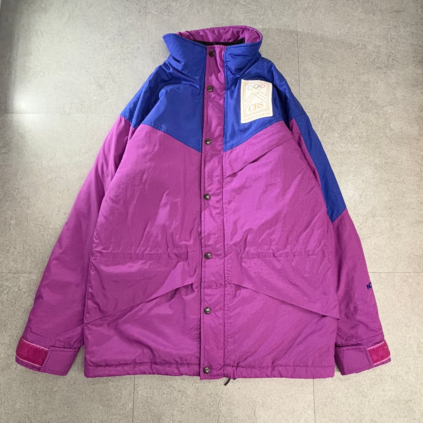 THE NORTH FACE 90s ULTREX×3M Thinsulate 中綿 マウンテンジャケット M 香港製 パープル×ブルー CBS Albertville ‘92 ワッペン付 オリンピック