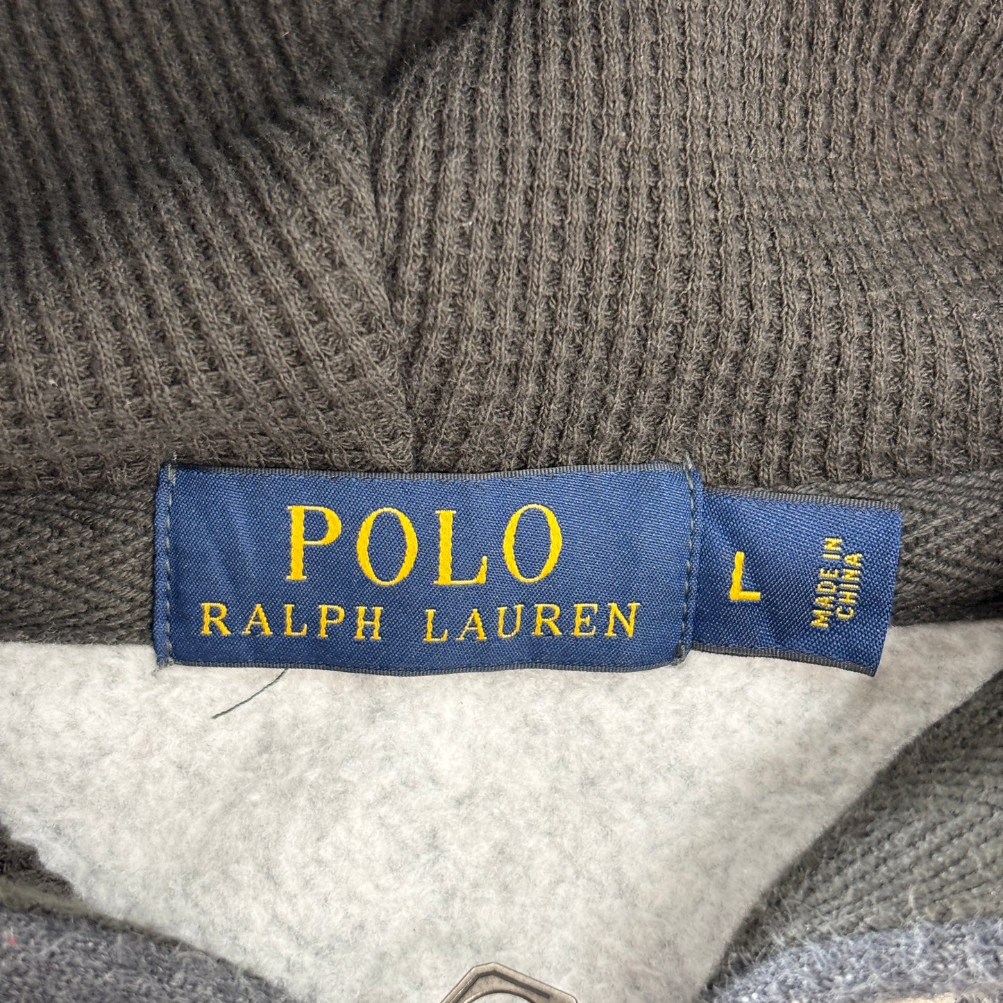 Polo Ralph Lauren フルジップパーカー グレー Lサイズ 裏起毛スウェットフーディー 中国製