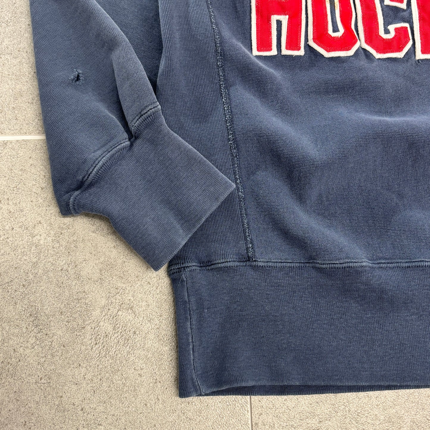 【USA製 80s~90s Champion】リバースウィーブスウェット “USA HOCKEY” 刺繍ロゴ ネイビー XL