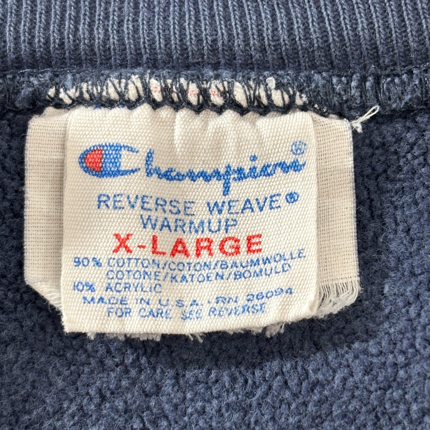 【USA製 80s~90s Champion】リバースウィーブスウェット “USA HOCKEY” 刺繍ロゴ ネイビー XL