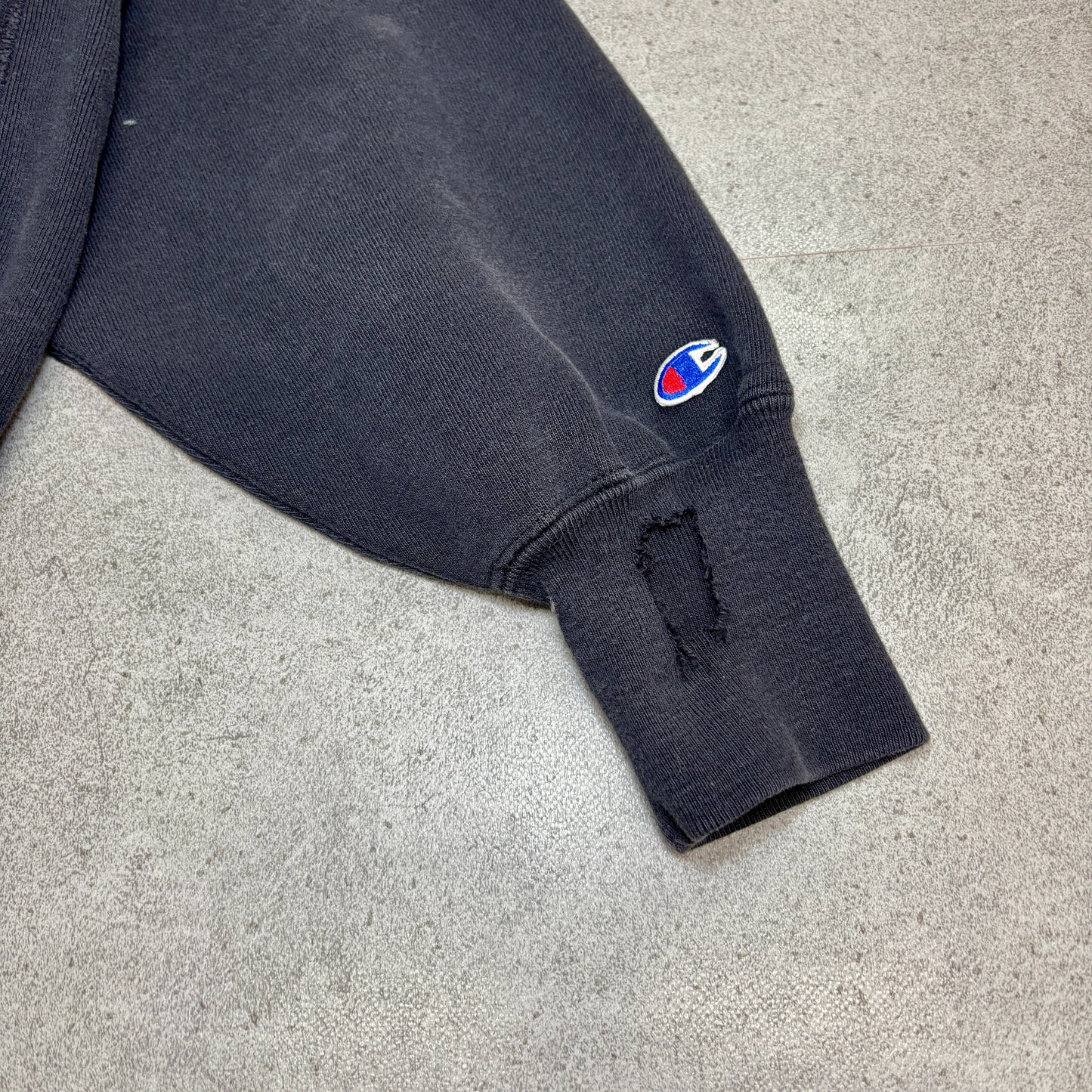 【USA製】Champion リバースウィーブ SWH DANCELINE 刺繍スウェット XL 黒×紫 90s