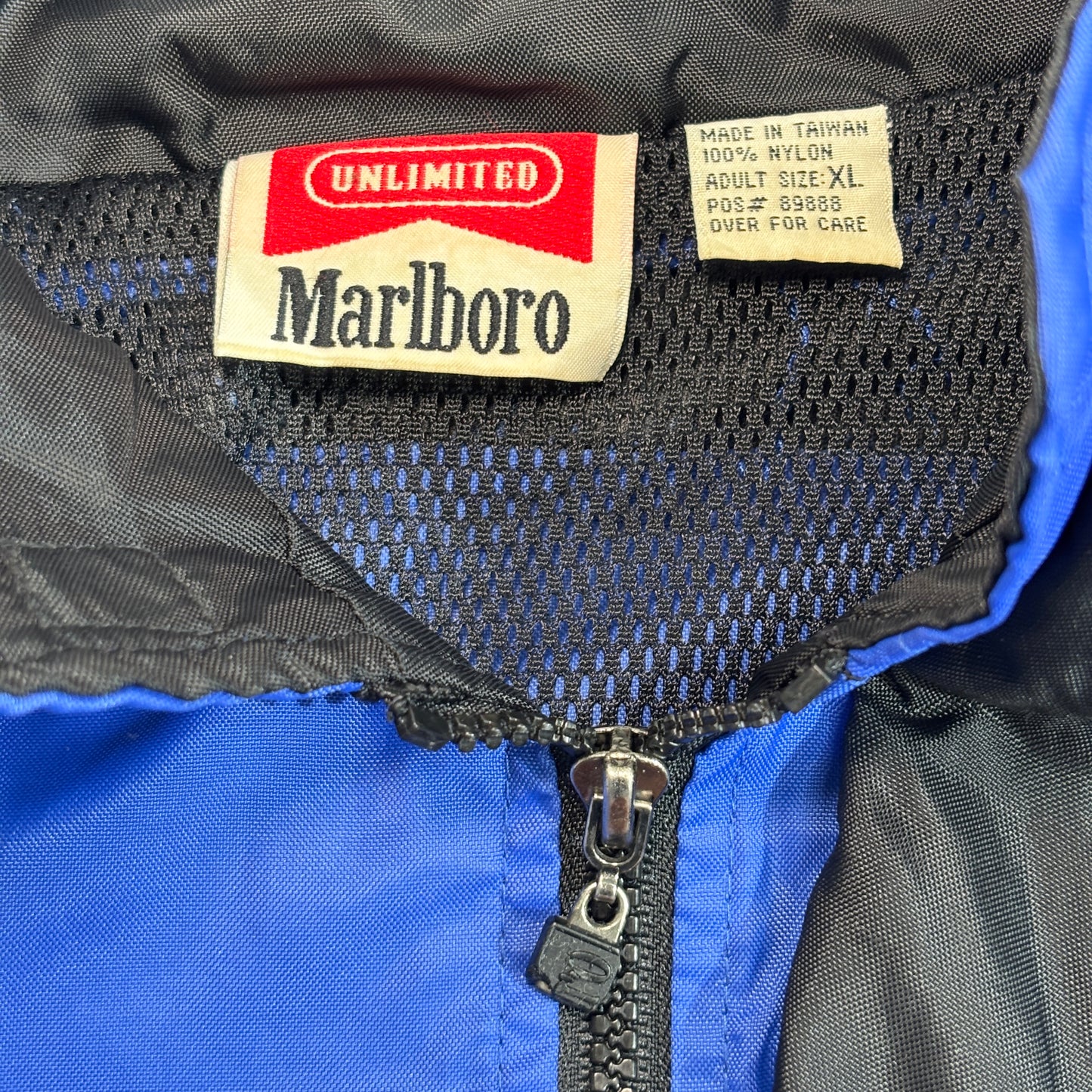 90’s Marlboro Unlimited ナイロンジャケット ブルー×ブラック XLサイズ 台湾製