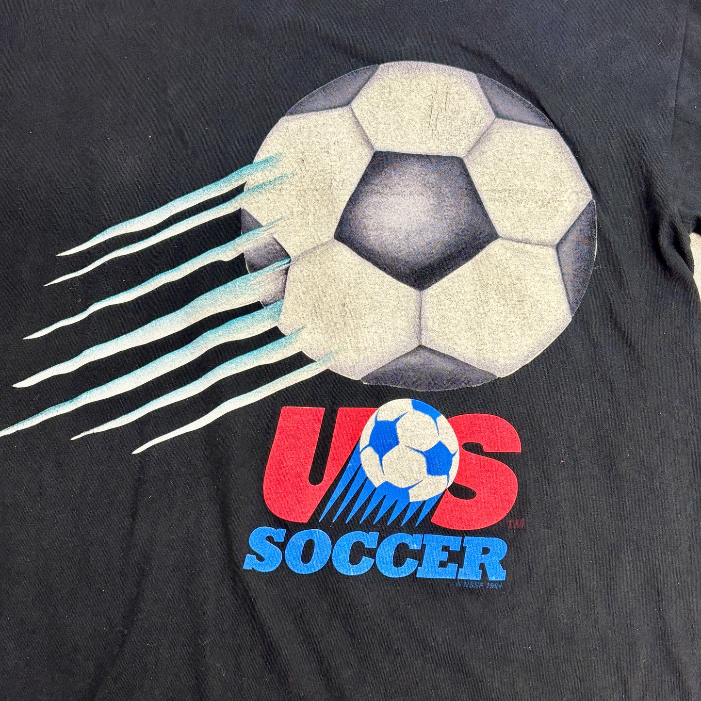 90s USA製 バックスバニー × US SOCCER ヴィンテージTシャツ ブラック Looney Tunes キャラクターT