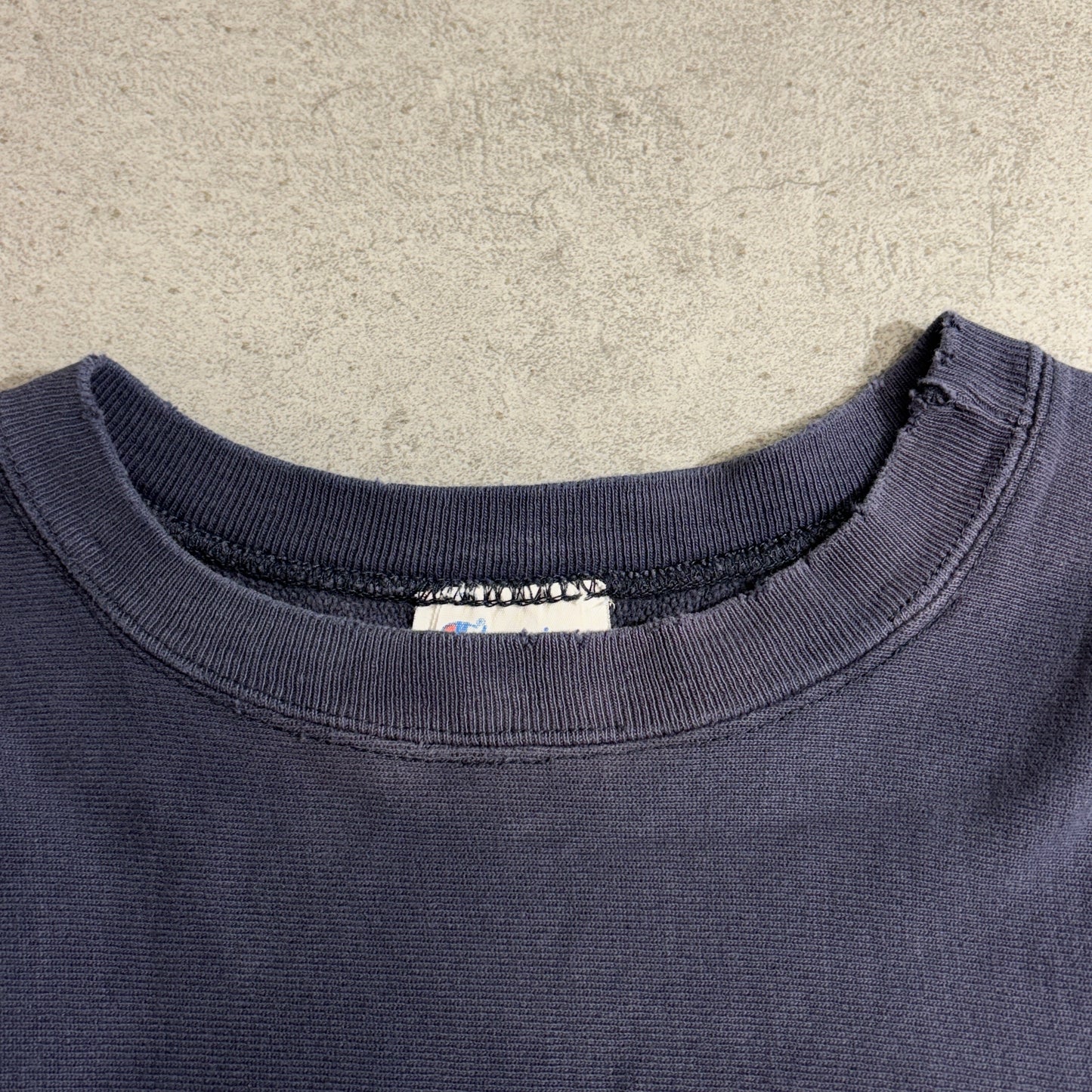 【Champion】トリコタグ USA製 Reverse Weave “THETA” カレッジスウェット ネイビー L チャンピオン リバースウィーブ アメリカ製 90s フェード ブラックウォッチ