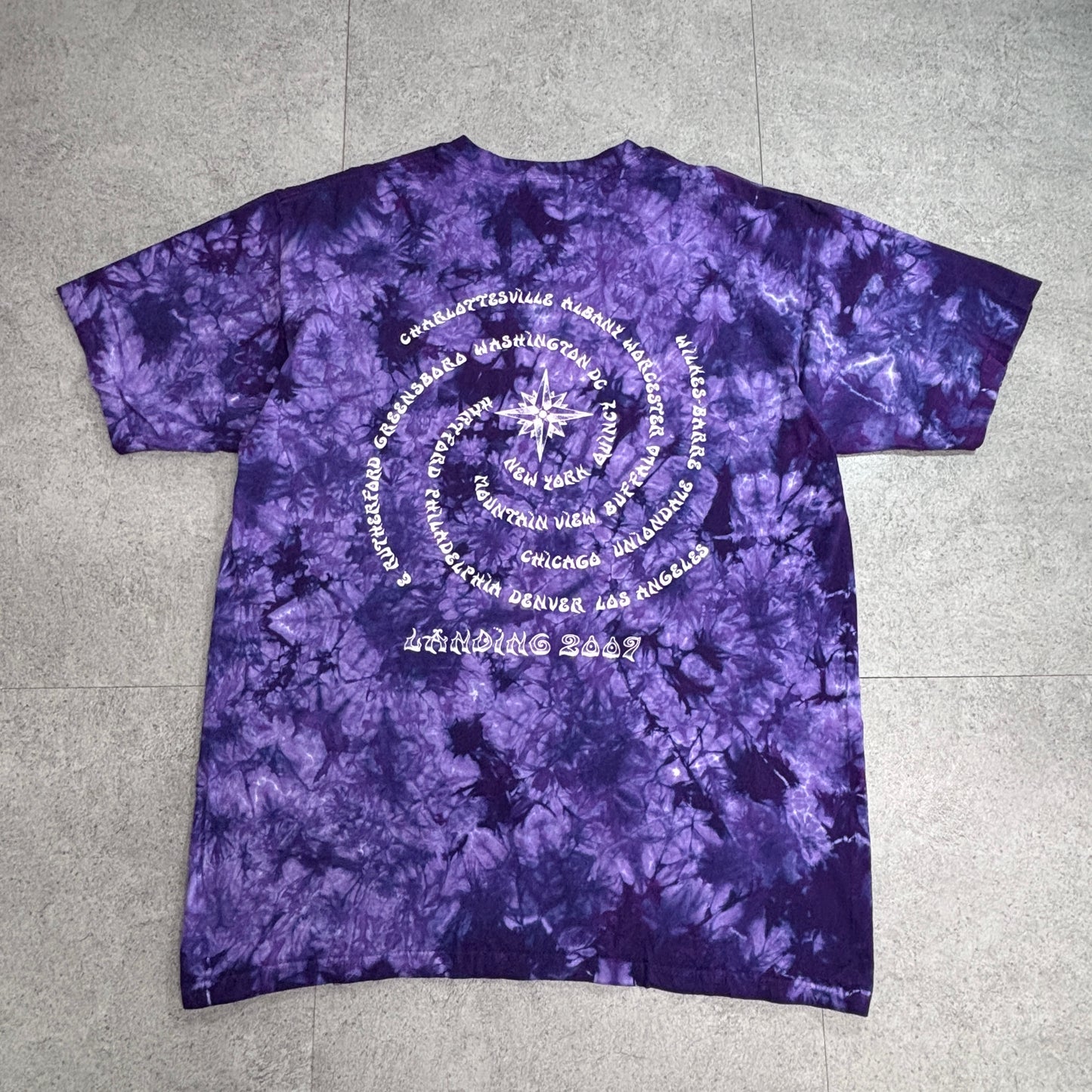 【2007 Grateful Dead “The Dead” Landing Tour タイダイ バンドTシャツ パープル L】8-29