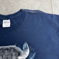 2006 GILDAN Custer, South Dakota バイソン アニマルプリント Tシャツ ネイビー/7-62