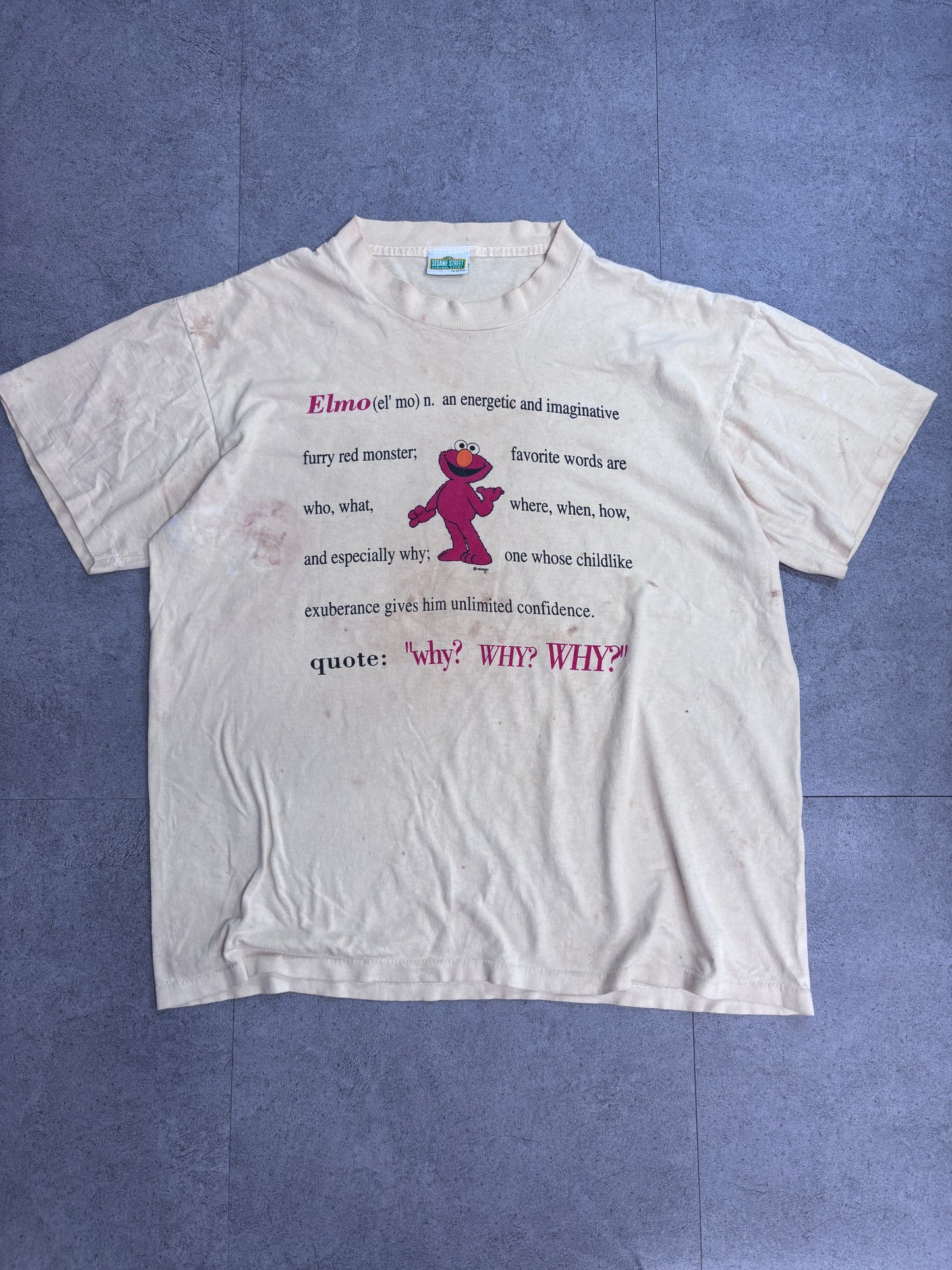 SESAME STREET GENERAL STORE ELMO プリントTシャツ オフホワイト セサミストリート エルモ キャラクターTシャツ/4-19