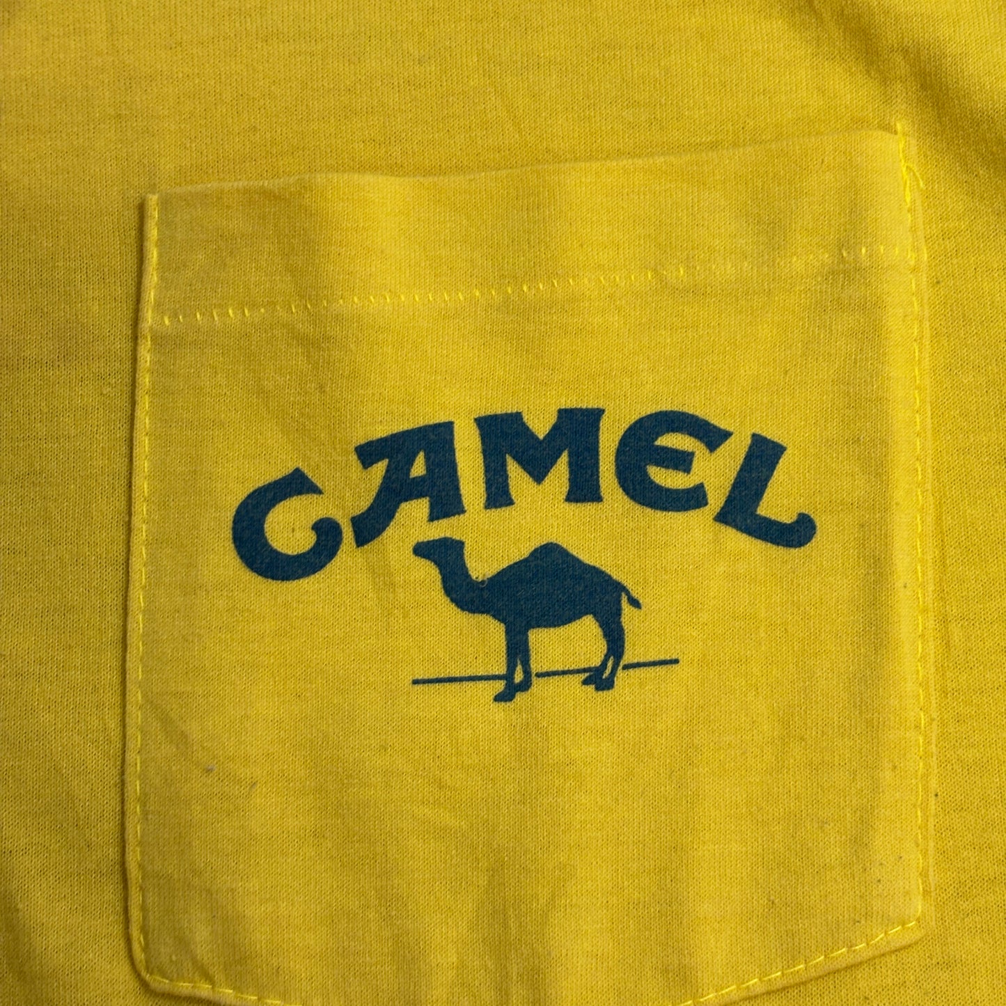 CAMEL 企業系Tシャツ USA製 ポケットTシャツ 50/50 XL イエロー バックプリント キャメル/3-20