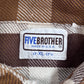 【FIVE BROTHER ヘビーフランネルシャツ】ファイブブラザー USA製 ブラウンチェック ネルシャツ 古着/8-11