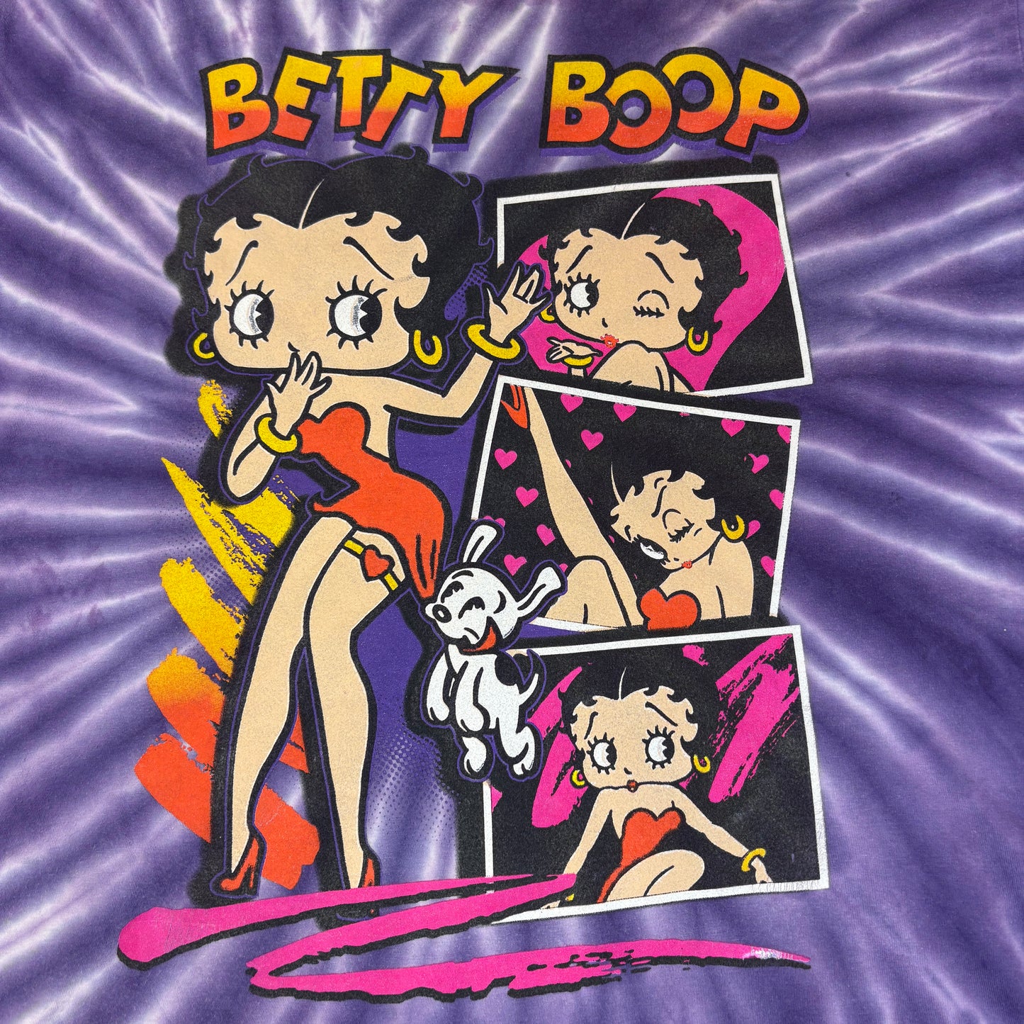 【Betty Boop】タイダイTシャツ｜アメリカンレトロ × パープル グラフィックキャラT