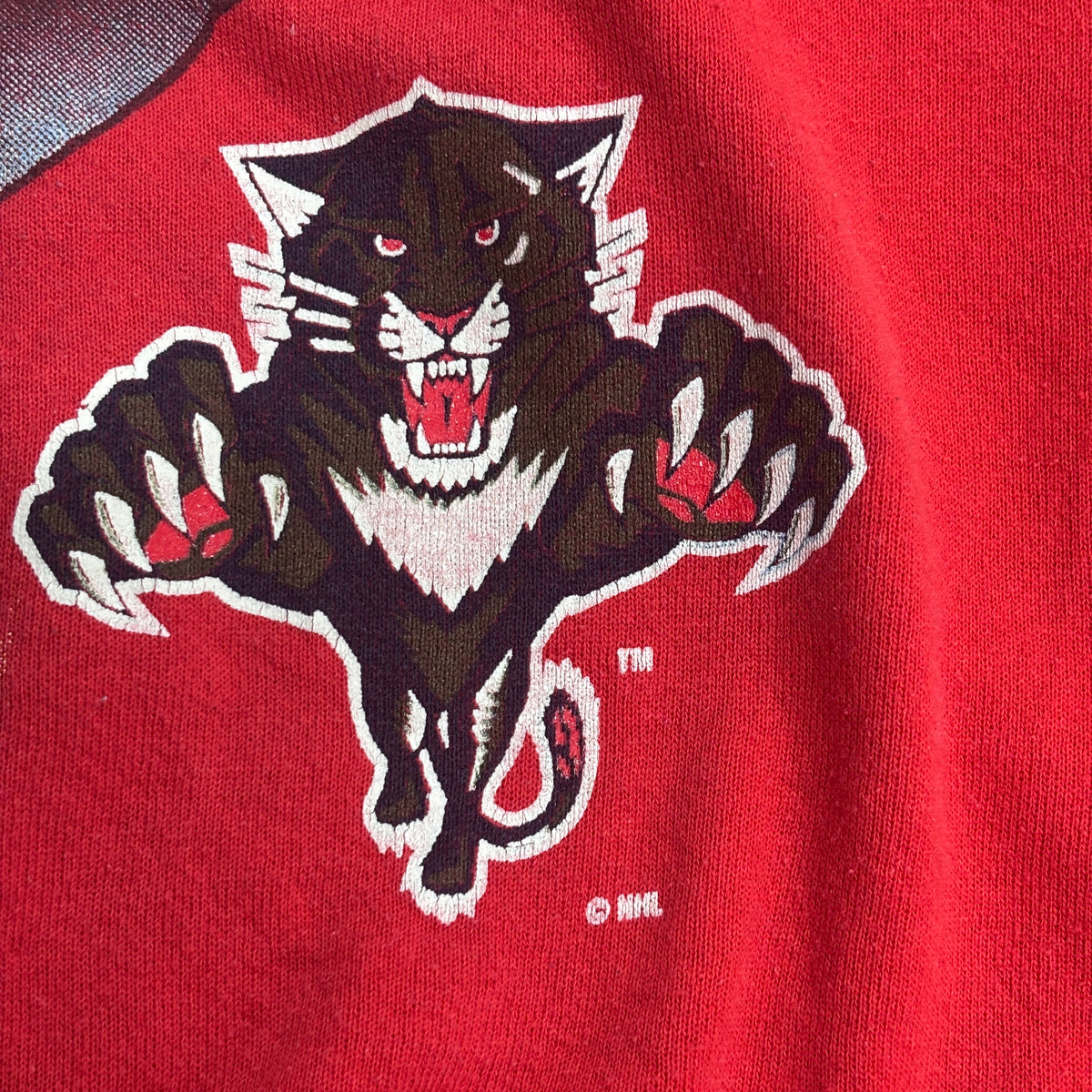 【90s Florida Panthers NHL スウェット】フロリダ・パンサーズ ビッグプリント JOSTENS 3XL USA製 ホッケー 古着/9-3