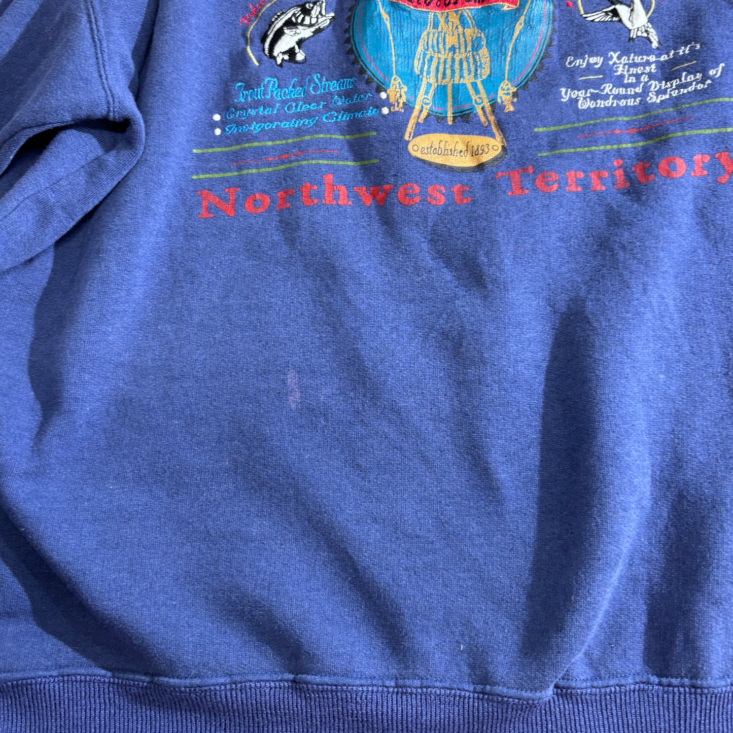NORTHWEST TERRITORY アウトドア刺繍スウェット / ブルー / XL/2-43