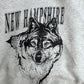 90s USA製 Lee HEAVYWEIGHT NEW HAMPSHIRE オオカミ アニマルプリント スウェット L 杢グレー/3-23