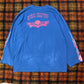 90s Harley-Davidson ロングスリーブTシャツ 3XL NYC スカル×ファイヤーパターン 青 ブルー