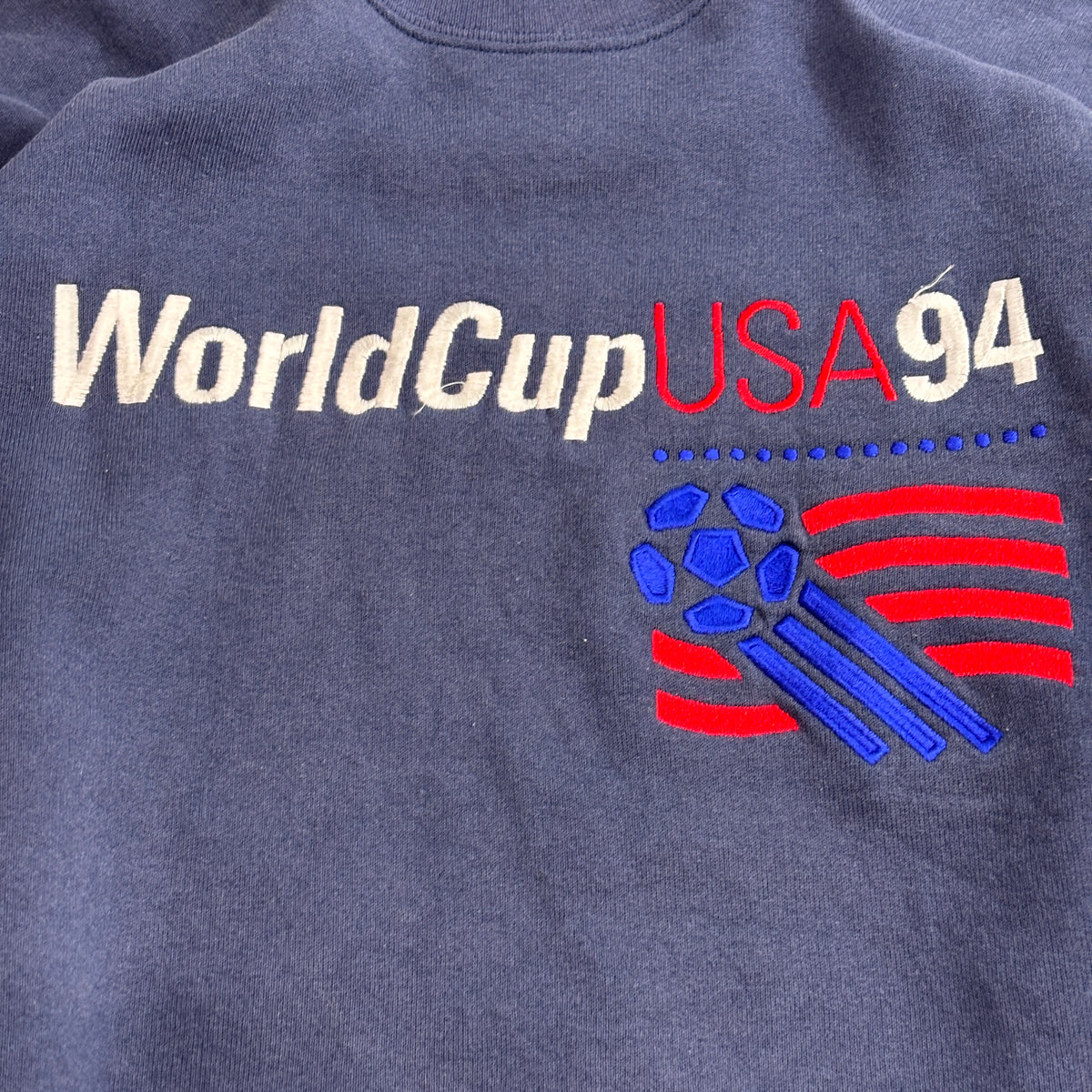 【1994 World Cup USA HIGH 5 SPORTSWEAR 刺繍スウェット】USA製 L ネイビー 古着/9-10