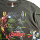 【MARVEL Avengers プリントTシャツ】アベンジャーズ キャラクター集合 Hanes XL ブラック 古着/8-61