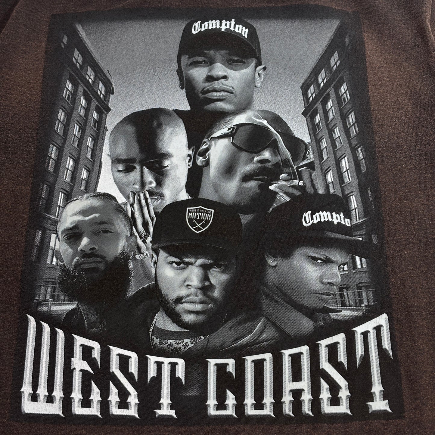 【WEST COAST ラップ プリントTシャツ】2Pac Dr.Dre Snoop Dogg Eazy-E Ice Cube Nipsey Hussle SHAKA WEAR 2XL ブラック HIPHOP 古着/7-97