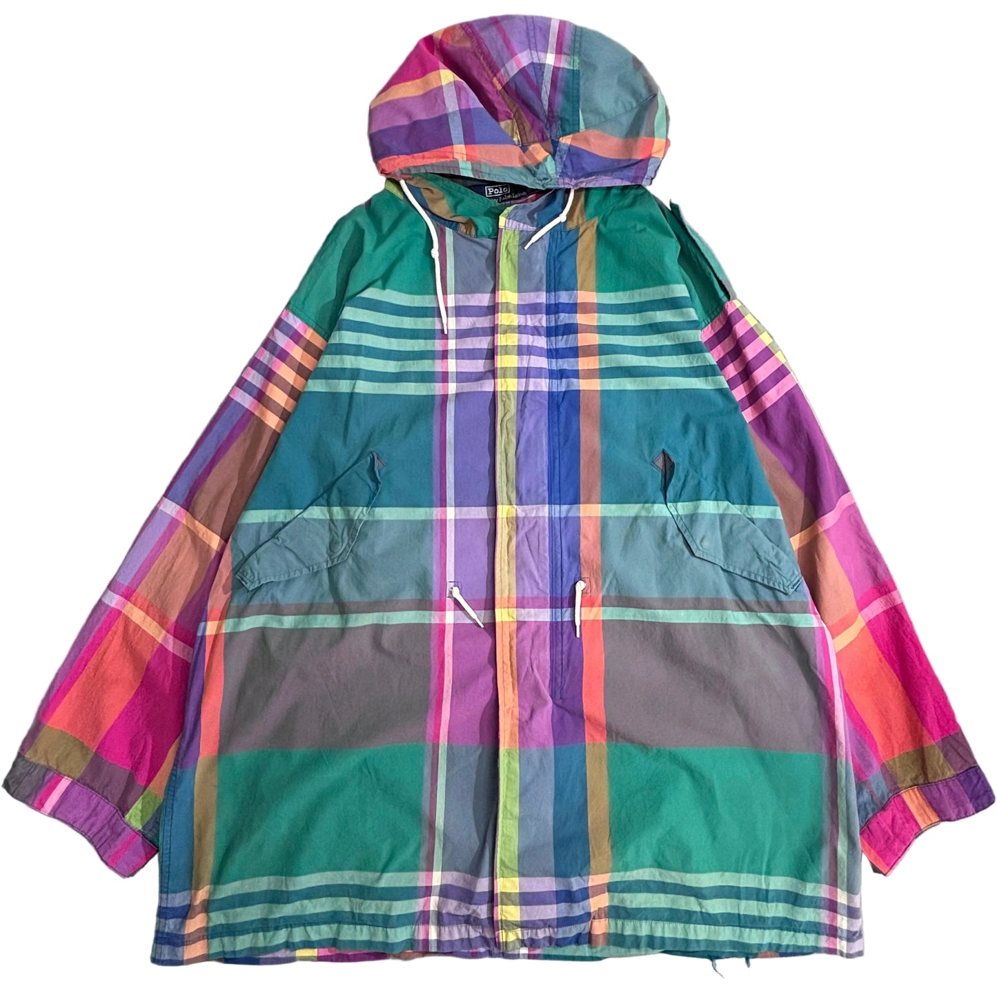Polo by Ralph Lauren チェック フードジャケット / 90s IDEALジップ / Made in Hong Kong / XLサイズ1-5