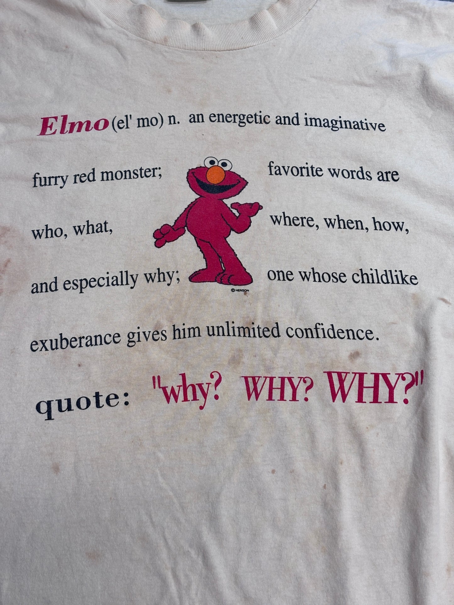 SESAME STREET GENERAL STORE ELMO プリントTシャツ オフホワイト セサミストリート エルモ キャラクターTシャツ/4-19