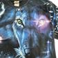 2001 LIQUID BLUE ウルフ フルプリントTシャツ USA製生地 オオカミ アニマルT ブラック XL/4-26