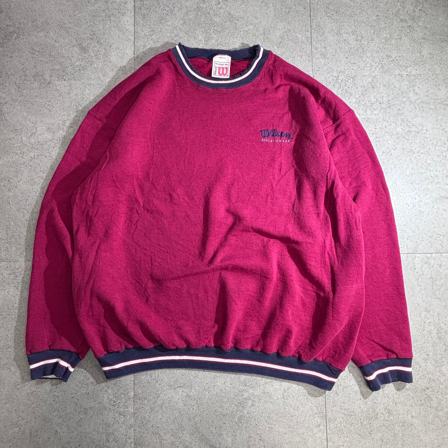 【Wilson ウィルソン 刺繍ロゴ スウェット XXL】USA製 90s ビッグサイズ クルーネック ヴィンテージ/2-76