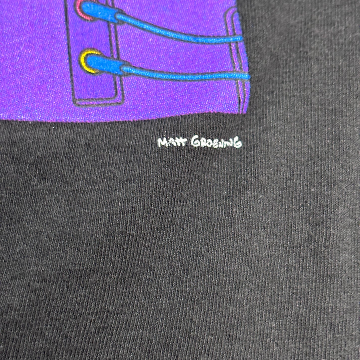 【The Simpsons ファミリーフォトプリントTシャツ】2014年 ブラック XLサイズ マット・グレイニング オフィシャル 古着/7-103