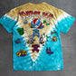 【Grateful Dead LIQUID BLUE JAM BAKE タイダイTシャツ】両面プリント ベージュ×ターコイズ Mサイズ/8-66