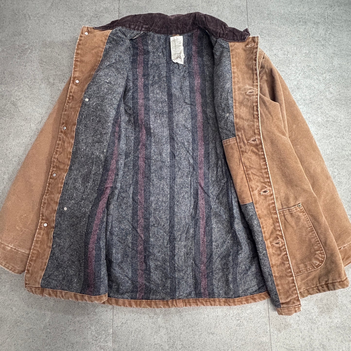 Carhartt カーハート チョアコート USA製 90s ブランケットライナー ダックジャケット BRN フェード/3-13