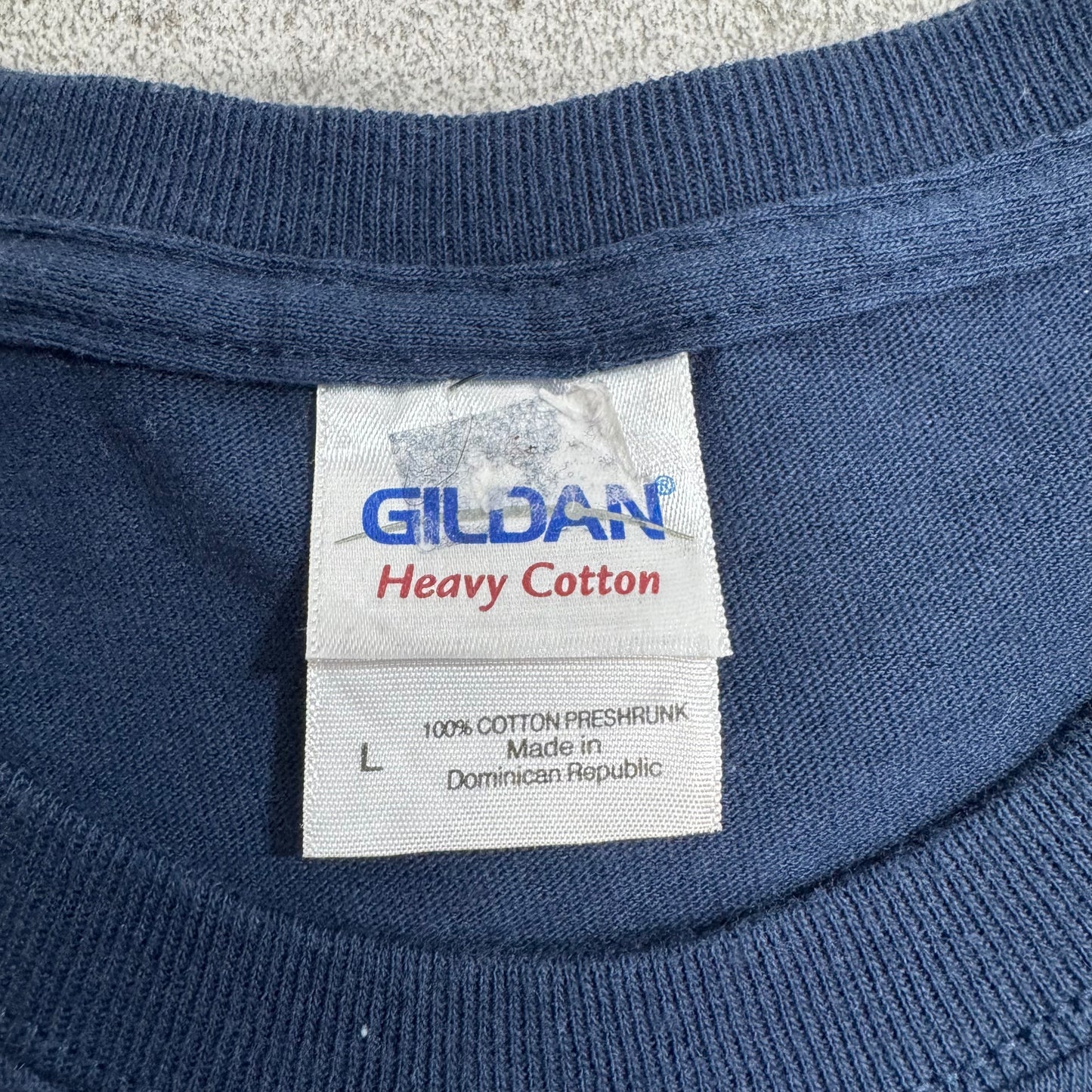 2006 GILDAN Custer, South Dakota バイソン アニマルプリント Tシャツ ネイビー/7-62