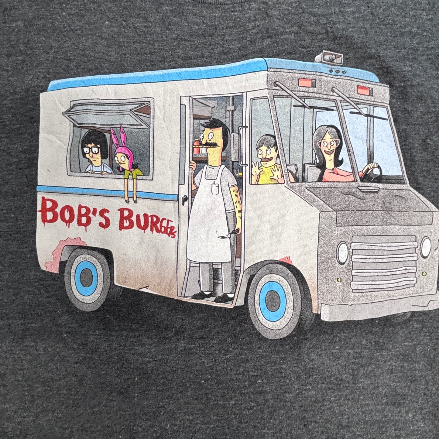 【Bob’s Burgers フードトラック プリントTシャツ】ボブズバーガーズ Ripple Junction グレー アニメT 古着/6-6