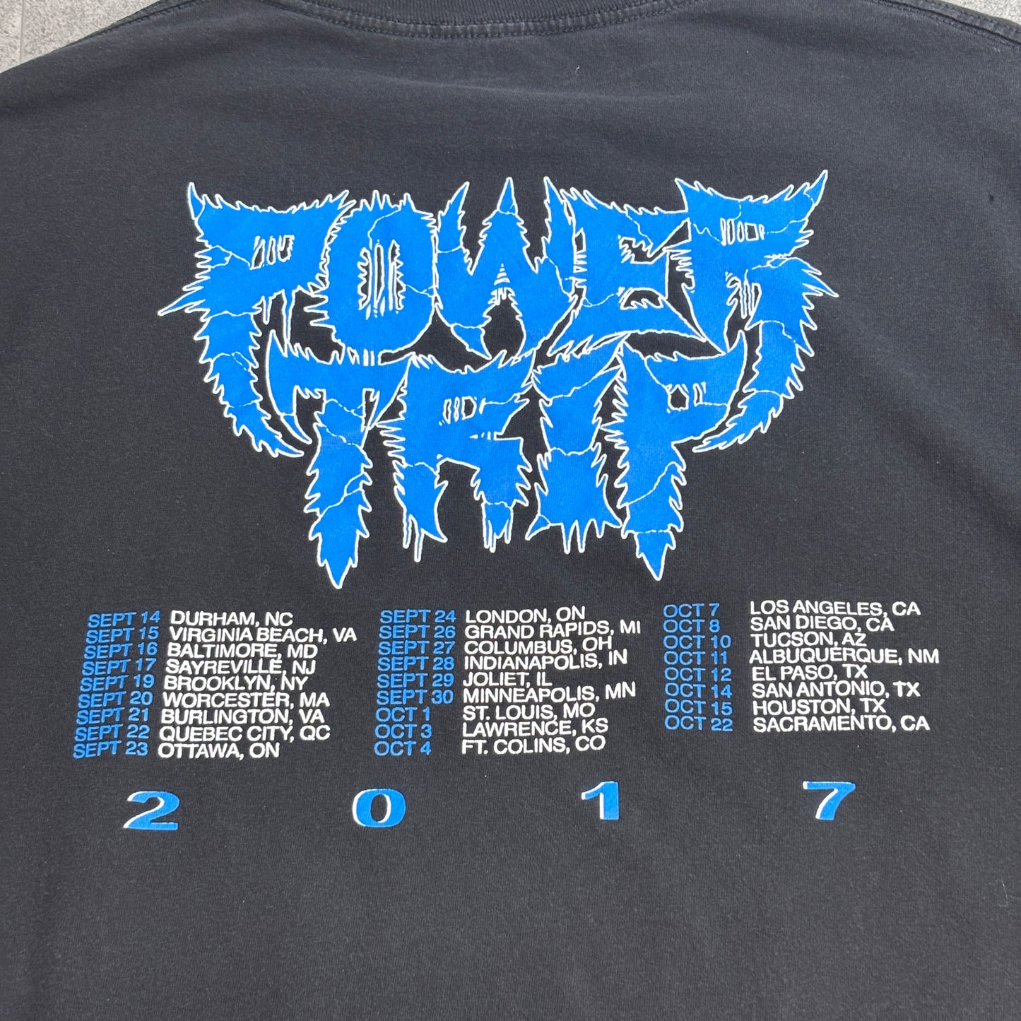【Power Trip “Indoctrinating Violence” ツアーTシャツ】ブラック / 両面プリント / 2017ツアー / バンドTシャツ/7-2