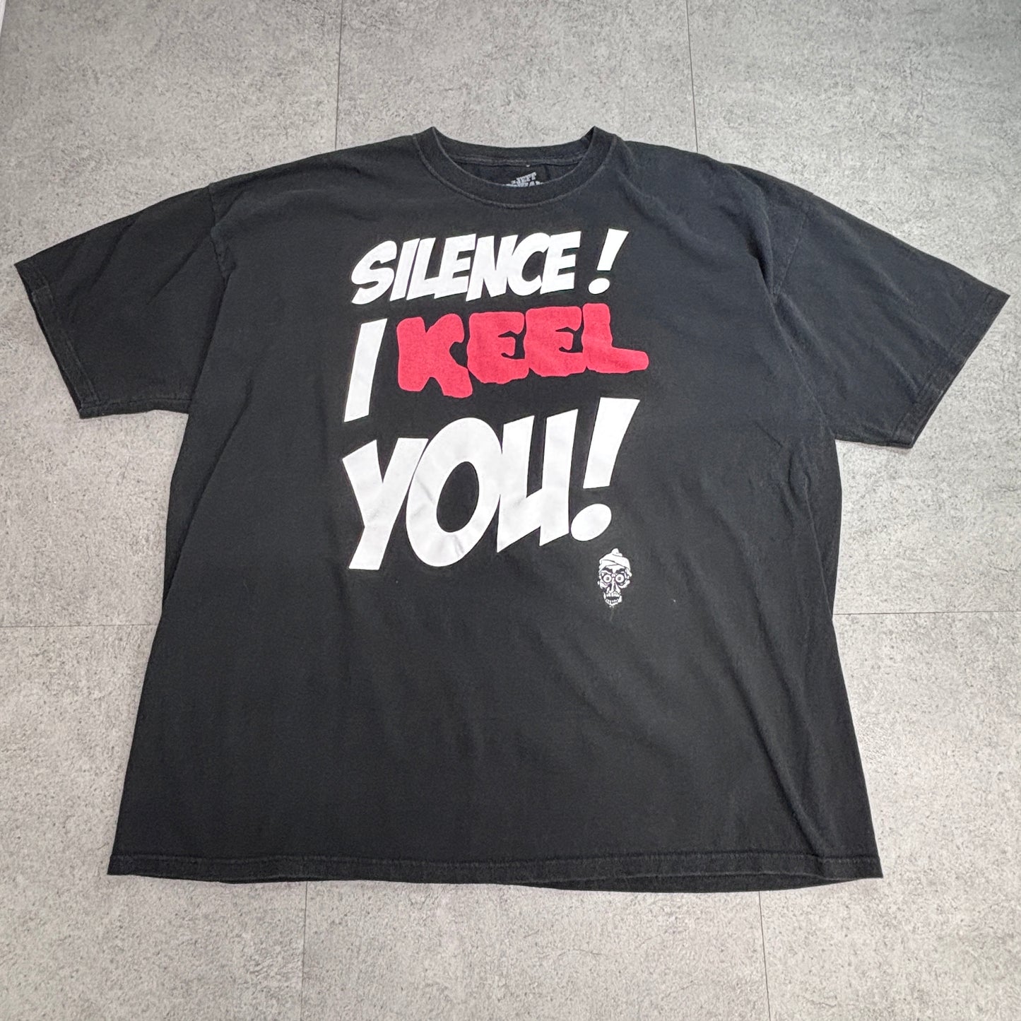 【Jeff Dunham 2011 “Achmed” SILENCE! I KEEL YOU! プリントTシャツ】ジェフ・ダナム アクメッド XXL ブラック メキシコ製 古着/8-32