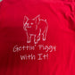 【Gettin’ Piggy With It!】Trigg County Country Ham Festival 2019 イベントTシャツ レッド/7-37