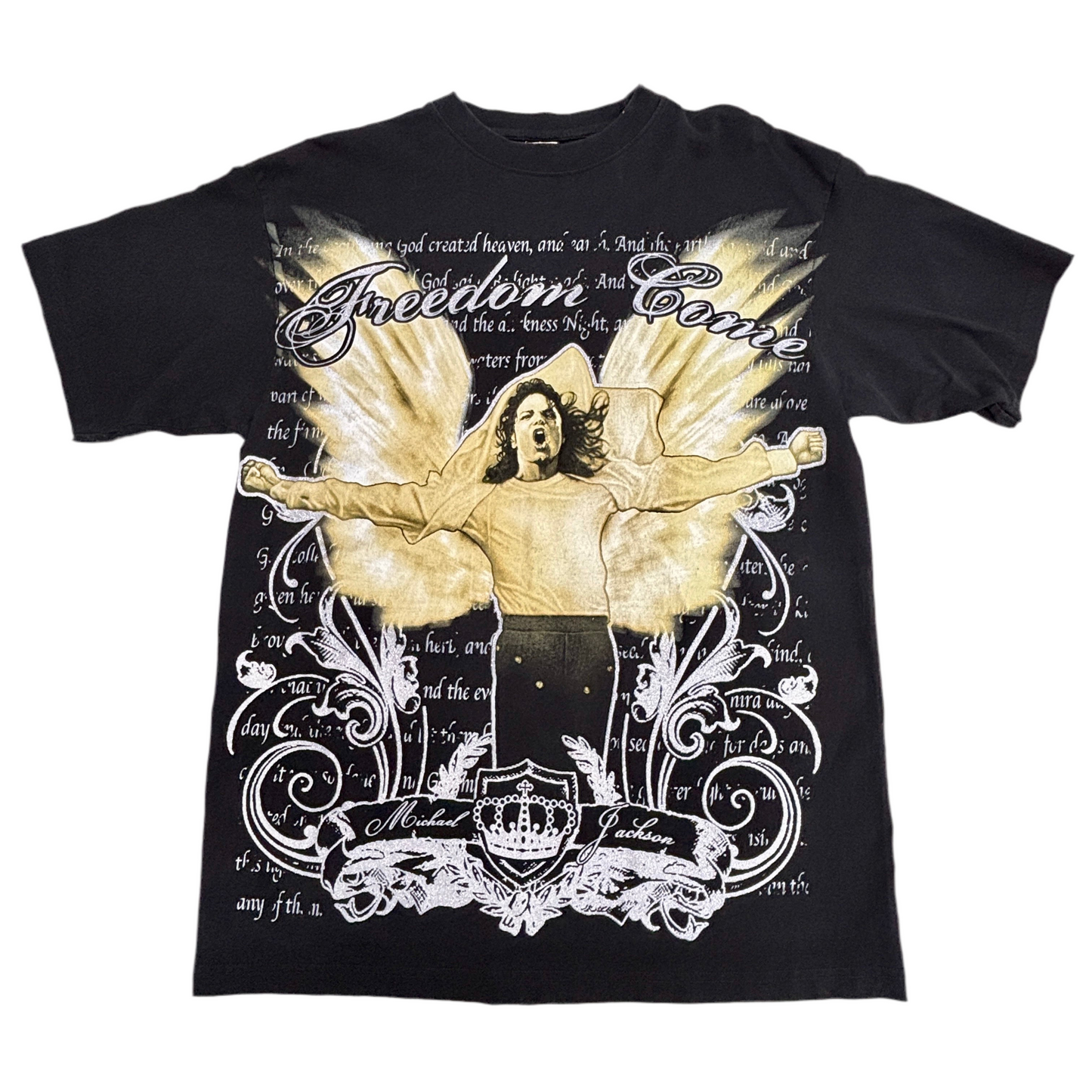 Michael Jackson マイケル・ジャクソン Freedom Came グラフィックTシャツ Justee製 XLサイズ ブラック 音楽Tシャツ