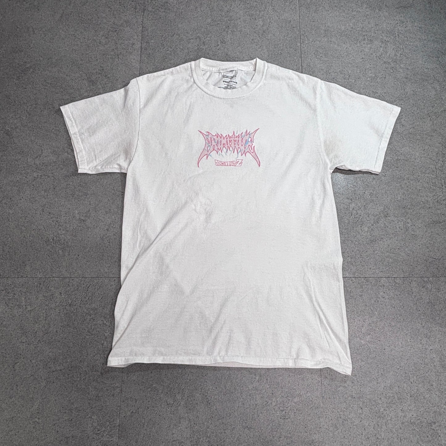 【DRAGON BALL Z × Primitive 魔人ブウ バックプリントTシャツ】ホワイト Mサイズ ドラゴンボールZ コラボT 古着/7-101