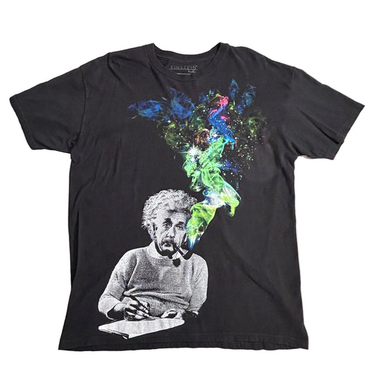 Albert Einstein “Pipe of Imagination” グラフィックTシャツ / ブラック / XL / オフィシャルライセンス/2-28