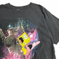 【SpongeBob SquarePants プリントTシャツ】スポンジボブ パトリック 猫 宇宙柄 Nickelodeon ブラック 古着/6-5