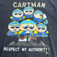 South Park CARTMAN “RESPECT MY AUTHORITY!” 1998 Comedy Central コピーライト Tシャツ XL ブラック フェード ヴィンテージ/4-5
