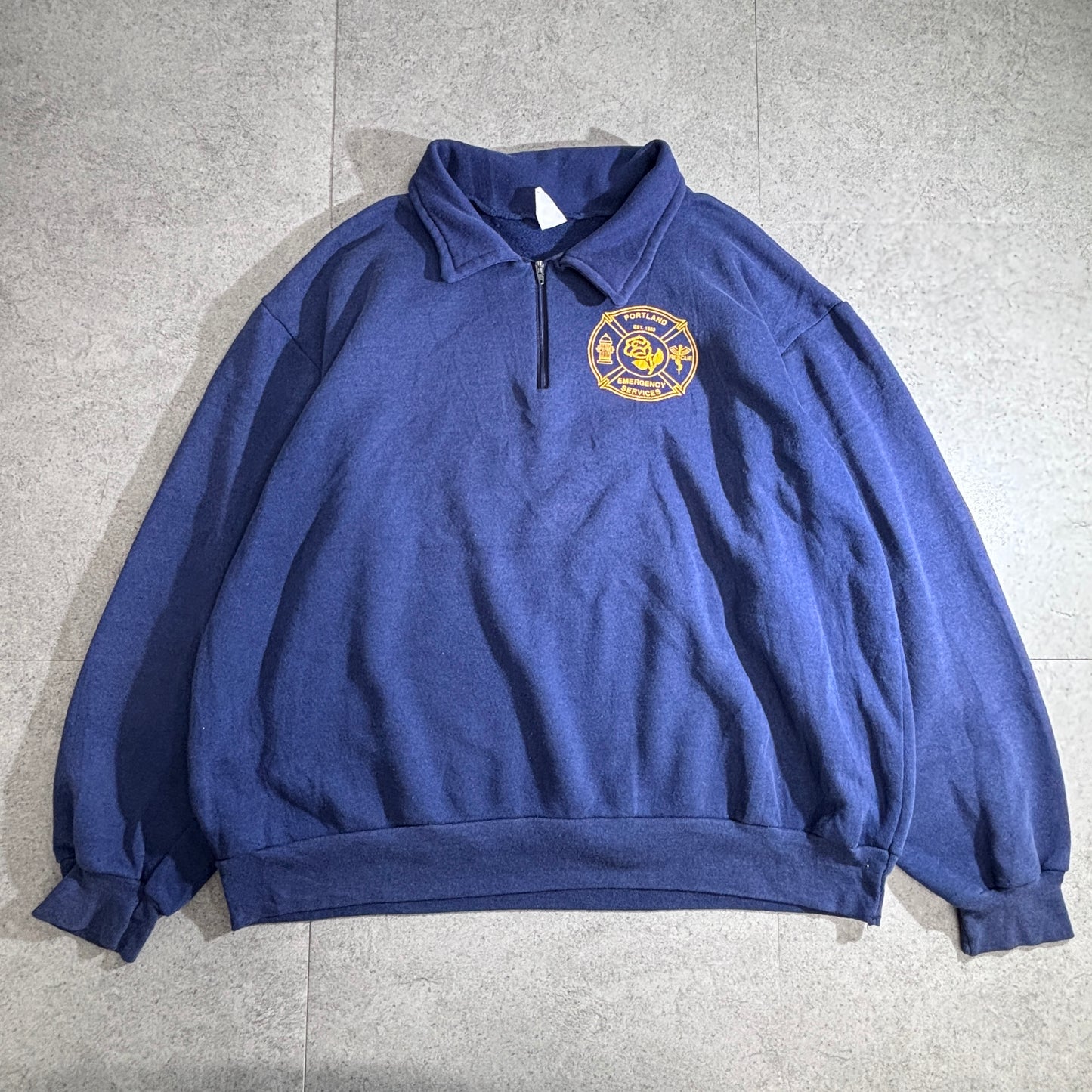 PORTLAND FIRE & RESCUE / ハーフジップスウェット / EMERGENCY SERVICES / ネイビー / プルオーバータイプ/2-54
