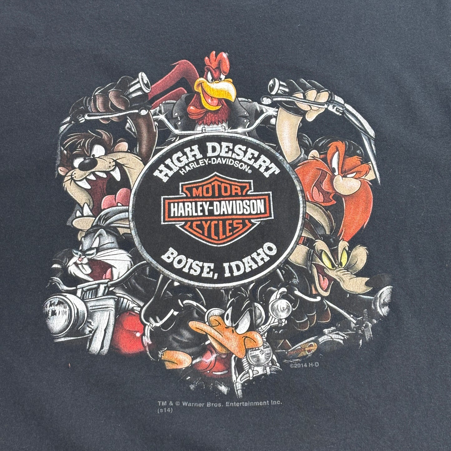 【Harley-Davidson × LOONEY TUNES Tシャツ】2014 ハーレーダビッドソン × ルーニー・テューンズ タズマニアンデビル 両面プリント 半袖Tシャツ/8-19